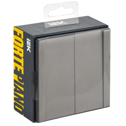 FORTE&PIANO Выключатель 2-клавишный перекрестный 10А FP709M металл никель IEK