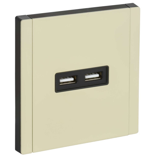 FORTE&PIANO Розетка USB A+A 3,1А FP849M металл серый сланец IEK