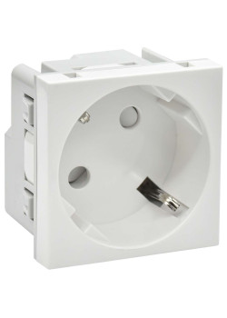 PRIMER РКС-20-30-П-45 Розетка 45град с заземляющим контактом защитной шторкой и винтовым зажимом (2 модуля) белая IEK