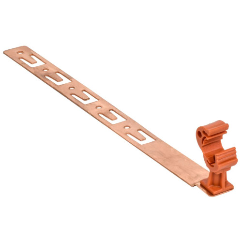 Держатель проводника круглого 8-10мм черепичная кровля с крючком с пластиковым фиксатором L=330мм медь IEK