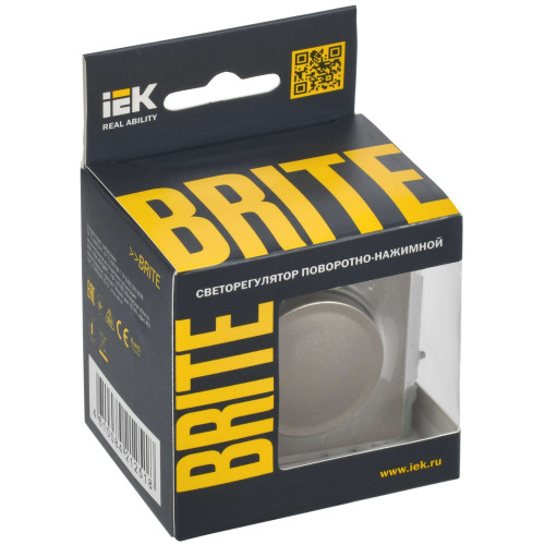 BRITE Светорегулятор поворотно-нажимной 600Вт СС10-1-0-БрШ шампань IEK
