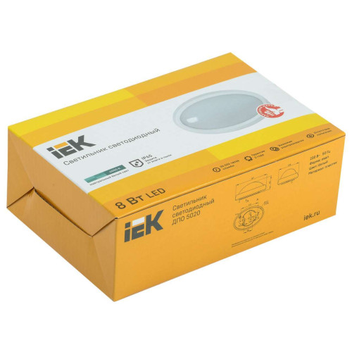 Светильник светодиодный ДПО 5020 8Вт 4000K IP65 овал белый IEK