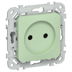 FLITE Розетка без заземления без защитных шторок безвинтовое крепление 10А РС01-1-ФлФ фисташковый IEK