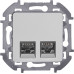 INSPIRIA Розетка компьютерная двойная RJ45 категория 6 UTP алюминий