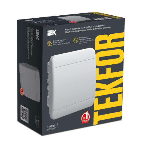 TEKFOR Корпус пластиковый ЩРВ-П-8 IP41 белая дверь IEK