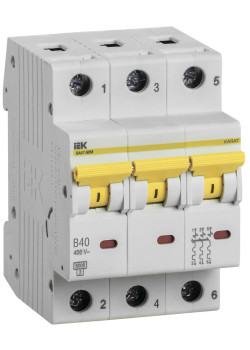 KARAT Автоматический выключатель ВА47-60M 3P B 40А 6кА IEK