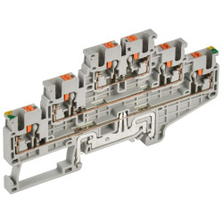 ARMAFIX Клемма пружин. Push-in CP-ML-PEN 3 ур. земля-низ 2,5мм2 серая IEK
