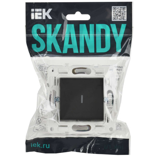SKANDY Выключатель 1-клавишный с индикацией 10А SK-V07T титан IEK