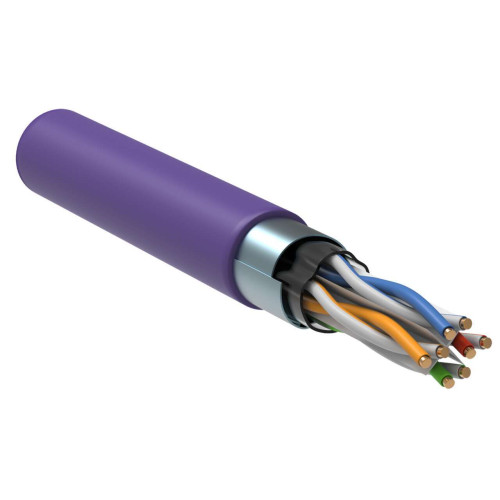 ITK Витая пара F/UTP кат.6 4х2х23AWG solid LSZH нг(А)-HF фиолетовый (305м)