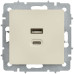 BRITE Розетка USB A+C 45Вт высокоскоростная зарядка РЮ11-2-БрКр бежевый IEK
