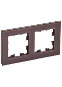 BRITE Рамка 2 -местная РУ-2-2-БрТБ стекло темная бронза IEK