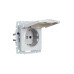 BRITE Розетка 1-местная с заземлением с защитными шторками и крышкой 16А IP44 РСбш10-3-44-БрА алюминий IEK