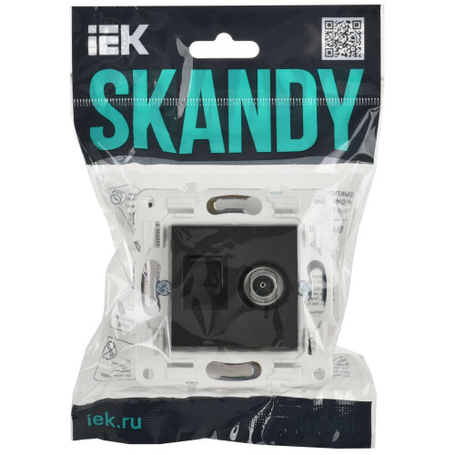 SKANDY Розетка двойная TV+RJ45 кат.6 SK-A15T титан IEK