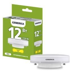 Лампа светодиодная T80 таблетка 12Вт 230В 3000К GX53 GENERICA