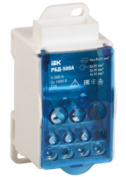 Блок распределительный РБД-500А на DIN-рейку IEK