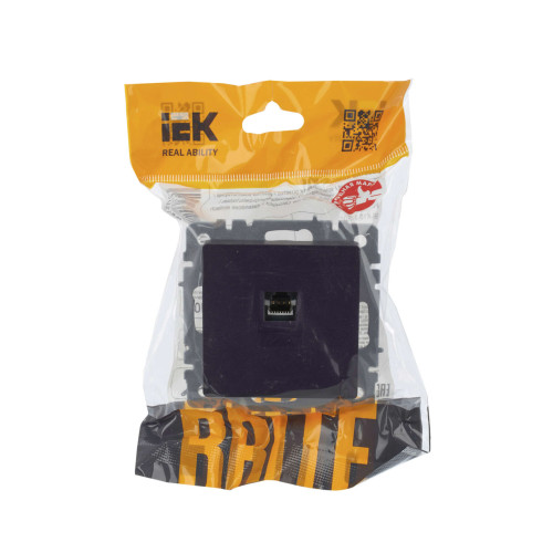 BRITE Розетка компьютерная RJ45 кат.5E РК10-БрЧ черный IEK