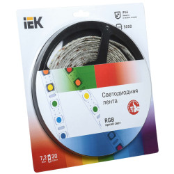 Лента светодиодная 5м блистер LSR-5050RGB30-7,2-IP65-12V IEK
