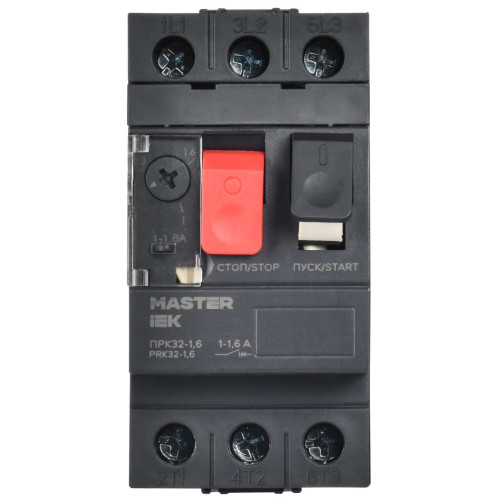 Пускатель ПРК32-1,6 In=1,6A Ir=1-1,6A Ue 660В IEK