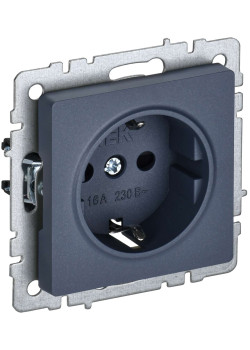 BRITE Розетка 1-местная с заземлением без защитных шторок 16А РС11-1-0-БрМ маренго IEK