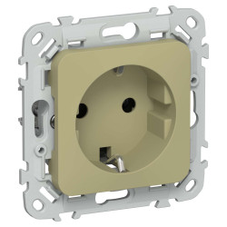 FLITE Розетка с заземлением без защитных шторок 16А РС11-0-ФлО оливковый IEK