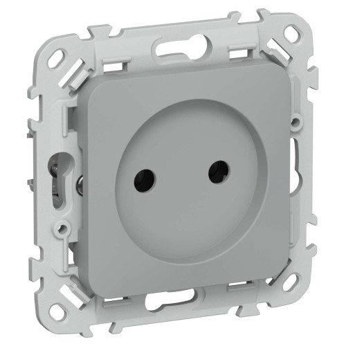 FLITE Розетка без заземления без защитных шторок безвинтовое крепление 10А РС01-1-ФлС серый IEK