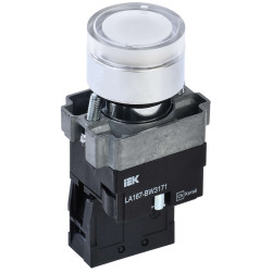 Кнопка управления LA167-BW3171 d=22мм RC 1NO с подсветкой белая IEK