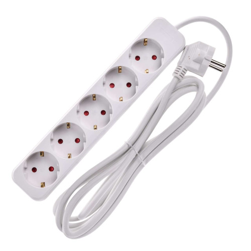 UMA Удлинитель У05 5 мест 2P+PE 3м 3х1мм2 10А белый IEK