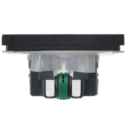 FORTE&PIANO Розетка 1-местная с заземлением с защитными шторками и крышкой безвинтовое крепление 16А IP44 FP119M металл черный IEK