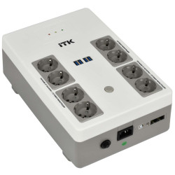 ITK ELECTRA ST8 ИБП Линейно-интерактивный 800ВА/480Вт LED АКБ 1х9AH 8хSchuko USB 2хUSB зарядки