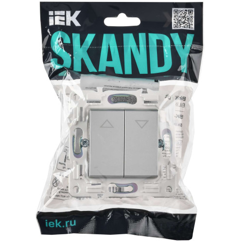 SKANDY Выключатель жалюзи 10А SK-V12S серебряный IEK