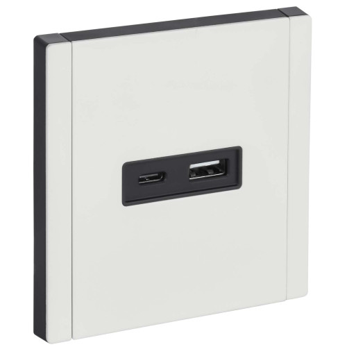 FORTE&PIANO Розетка USB A+C 18Вт FP251M металл белый IEK