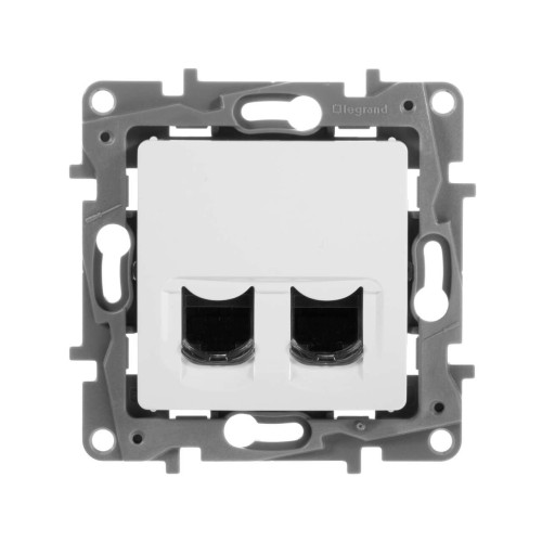 ETIKA Розетка компьютерная двойная RJ45 категория 6 UTP белый