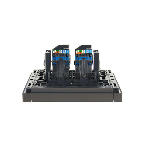 FORTE&PIANO Розетка компьютерная двойная RJ45 кат.6 FP334 серый IEK