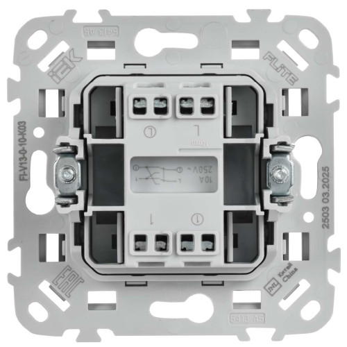 FLITE Выключатель 1-клавишный перекрестный 10А ВС71-1-0-ФлС серый IEK