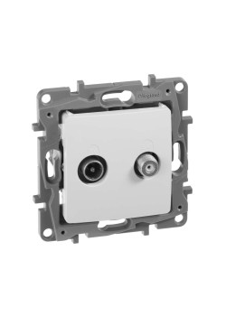 ETIKA Розетка двойная TV+SAT тип звезда белый