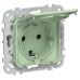 FLITE Розетка с заземлением с защитными шторками и крышкой 16А IP44 РСшкр11-0-44-ФлФ фисташковый IEK