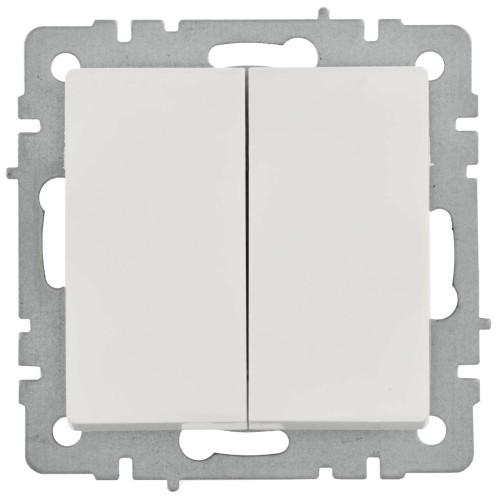 BRITE Выключатель 2-клавишный 10А ВС10-2-0-БрБ белый