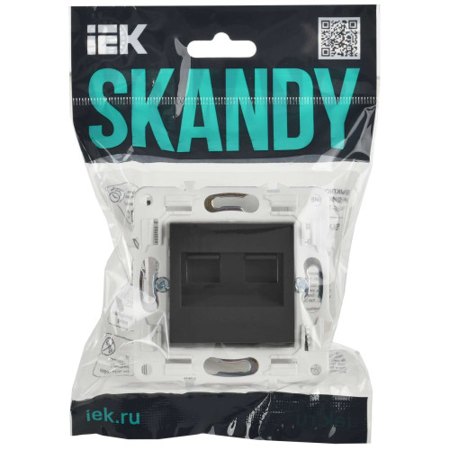 SKANDY Розетка компьютерная двойная RJ45 кат.5E SK-K03T титан IEK