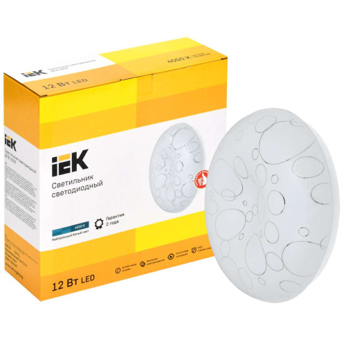 Светильник светодиодный ДПБ 2009 12Вт IP20 4000К круг белый IEK