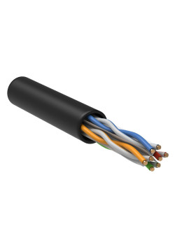 ITK Витая пара U/UTP кат.6 4х2х23AWG solid LSZH нг(А)-HF черный (305м)