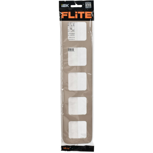 FLITE Рамка 5-местная РУ-5-А-ФлЛ льняной IEK