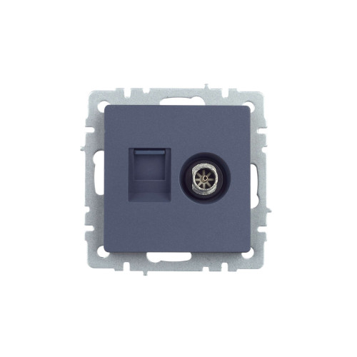 BRITE Розетка двойная TV+RJ45 кат.5E РТВ/РК12-БрМ маренго IEK