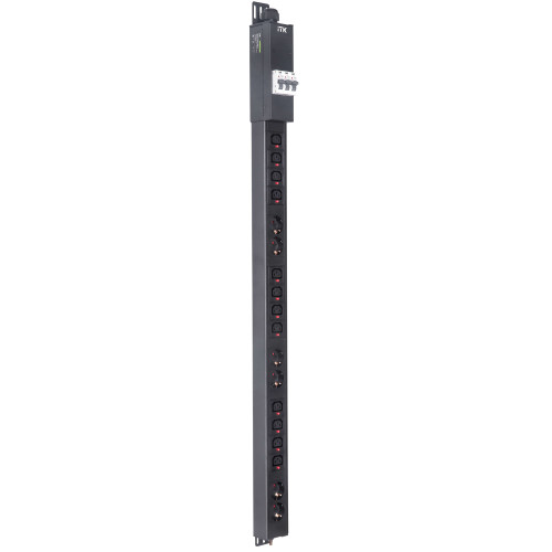 ITK BASE PDU вертикальный PV1113 25U 3 фазы 32А 6 розеток SCHUKO (немецкий стандарт) + 12 розеток C13 с клеммной колодкой и кабелем 3м вилка IEC60309 (промышленная)