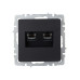BRITE Розетка компьютерная двойная RJ45 кат.6 РК11-2-БрЧ черный IEK