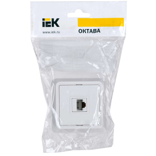 OKTAVA Розетка 1-местная телефонная RJ11 для открытой установки РТ20-ОБ белый IEK