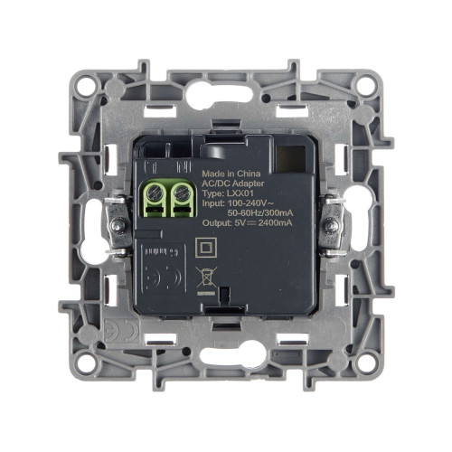 ETIKA Розетка USB A+A 15Вт алюминий