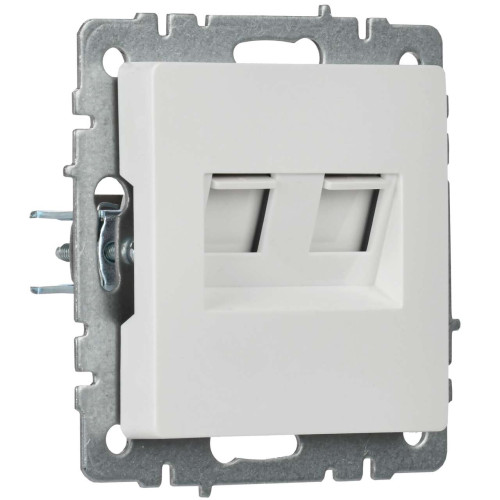 BRITE Розетка двойная RJ11+RJ45 кат.5E РК/Т12-БрБ белый IEK