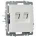 BRITE Розетка двойная RJ11+RJ45 кат.5E РК/Т12-БрБ белый IEK
