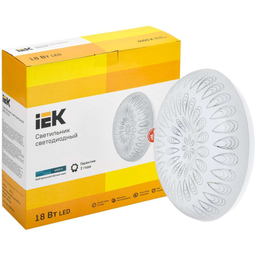 Светильник светодиодный ДПБ 2012 18Вт IP20 4000К круг белый IEK