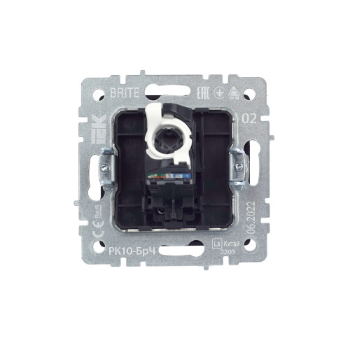 BRITE Розетка компьютерная RJ45 кат.5E РК10-БрЧ черный IEK